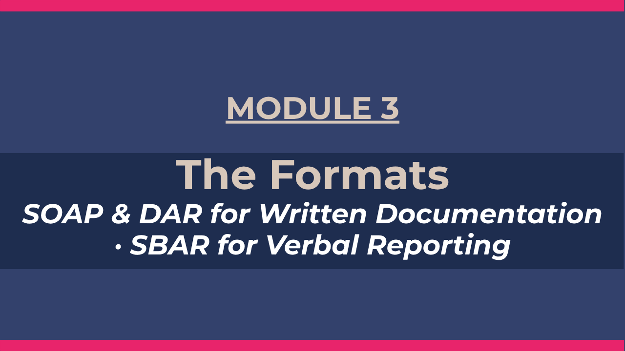 Lesson 3.1 – Introduction to the Three Formats